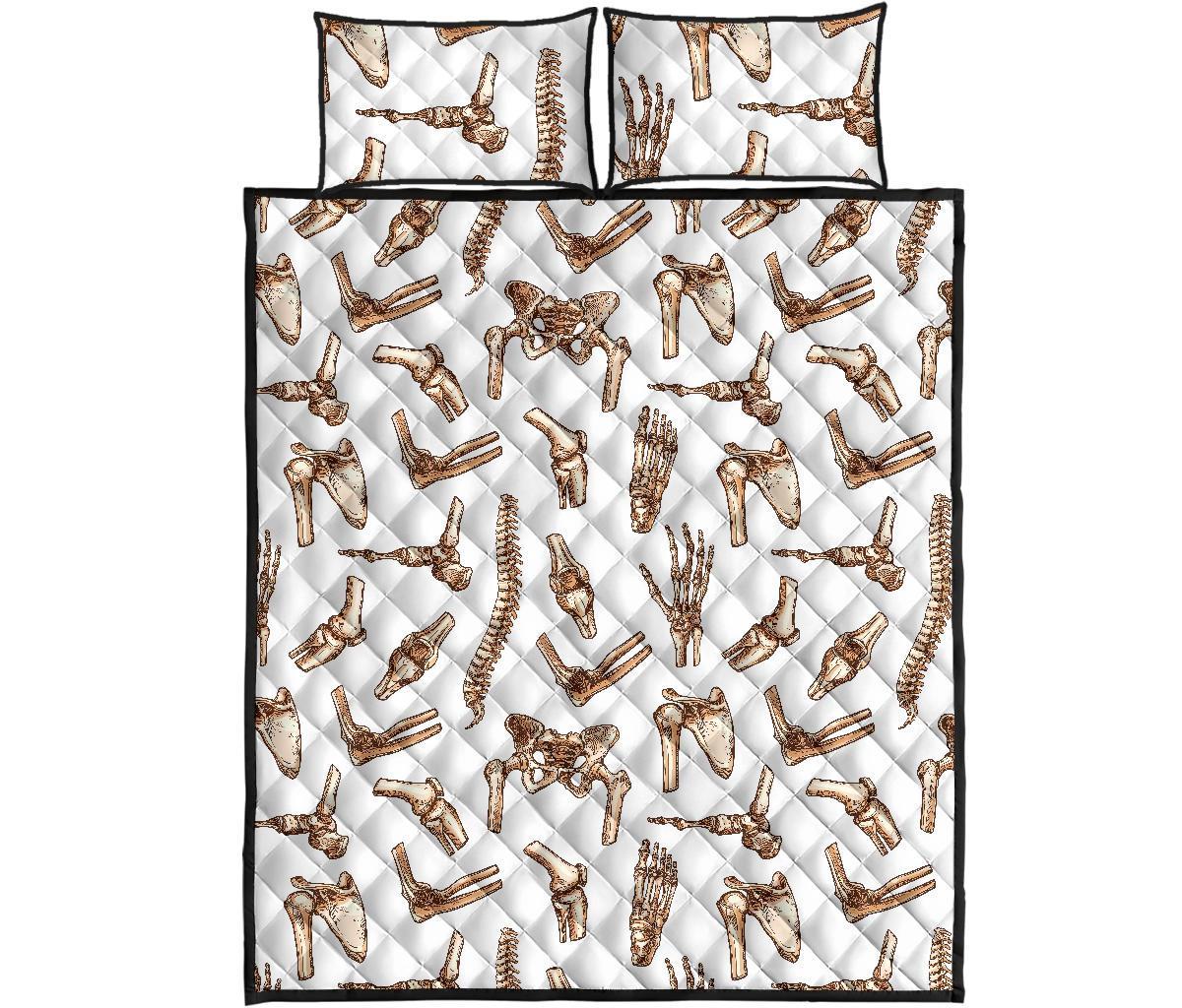 Anatomy Bone Pattern Print Bed Set Quilt-grizzshop