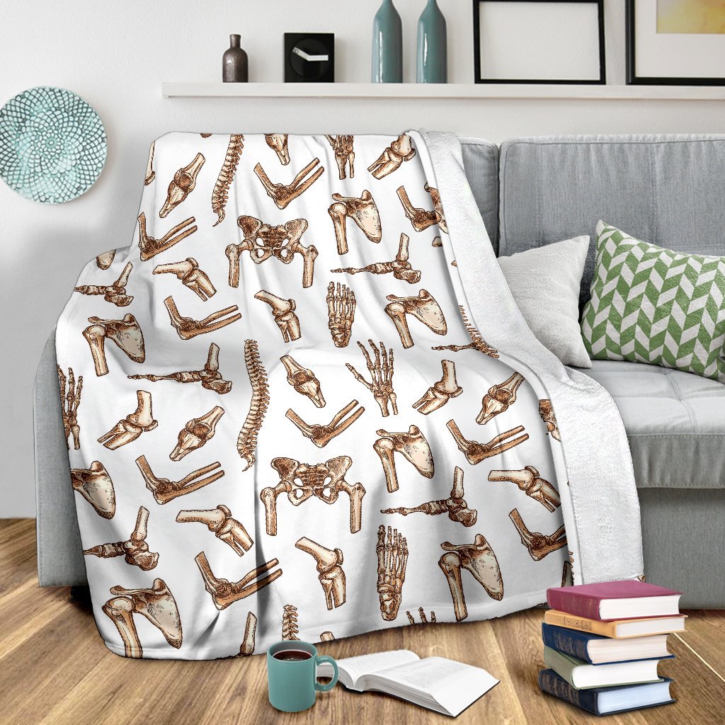 Anatomy Bone Pattern Print Blanket-grizzshop