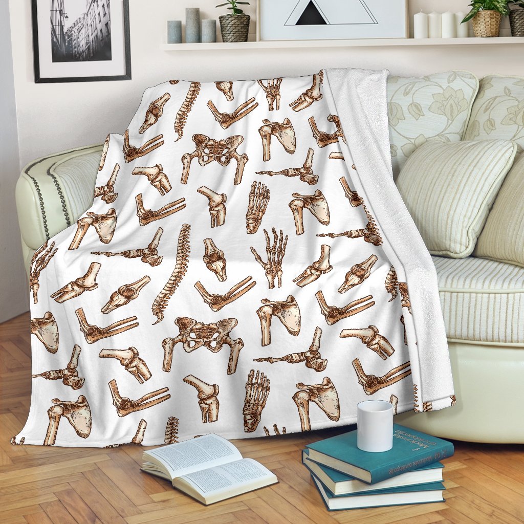 Anatomy Bone Pattern Print Blanket-grizzshop