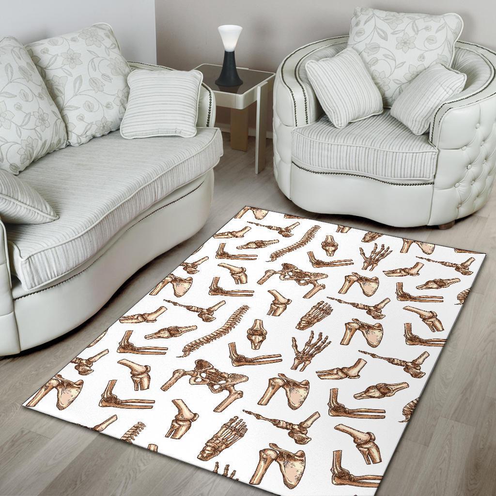 Anatomy Bone Pattern Print Floor Mat-grizzshop