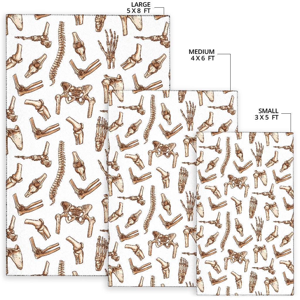 Anatomy Bone Pattern Print Floor Mat-grizzshop