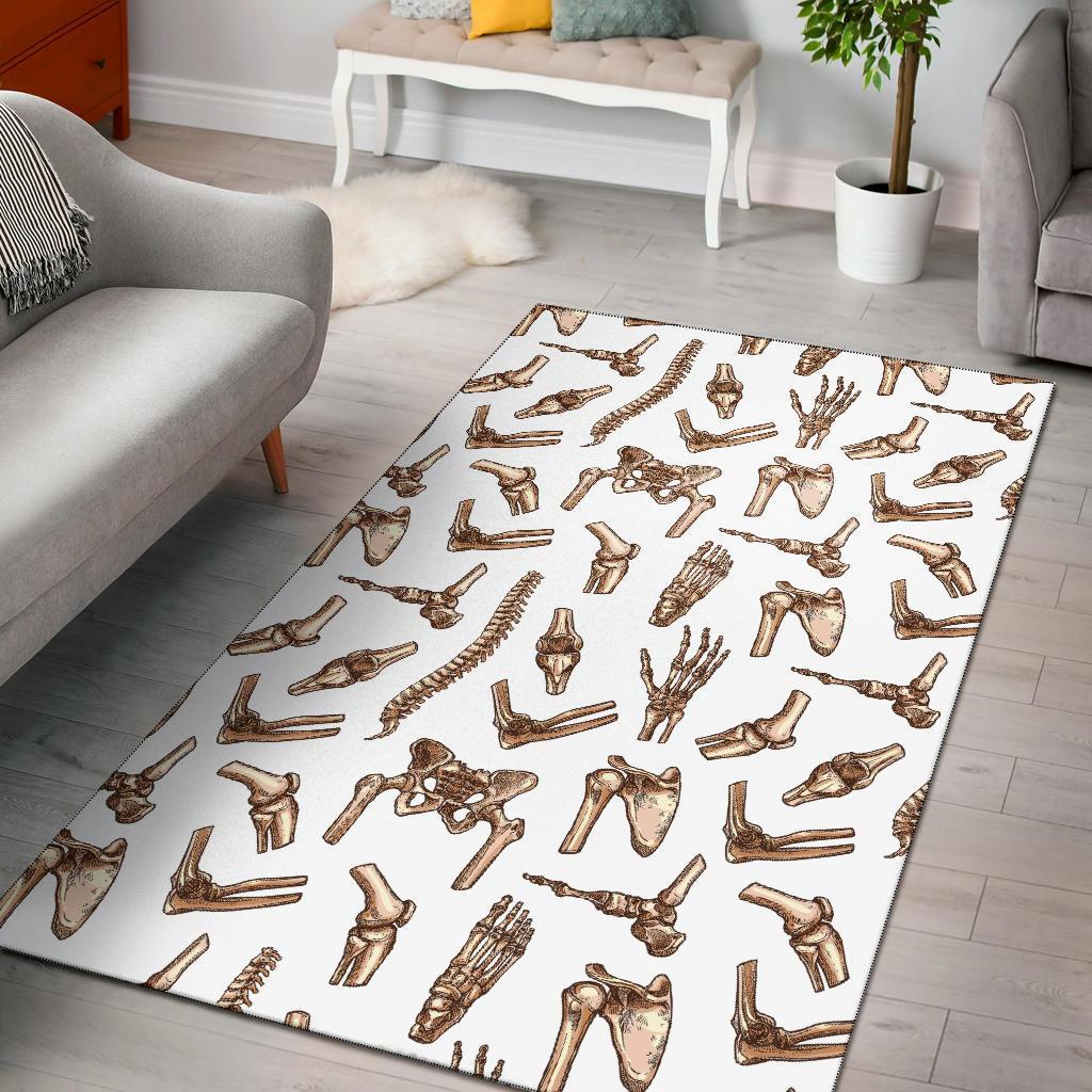 Anatomy Bone Pattern Print Floor Mat-grizzshop