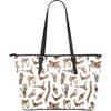 Anatomy Bone Pattern Print Leather Tote Bag-grizzshop