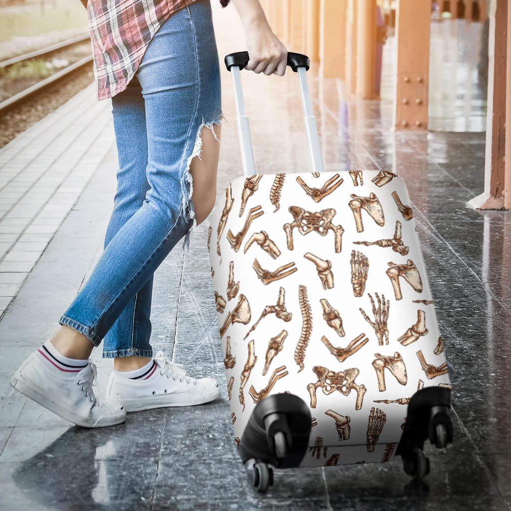 Anatomy Bone Pattern Print Luggage Cover Protector-grizzshop