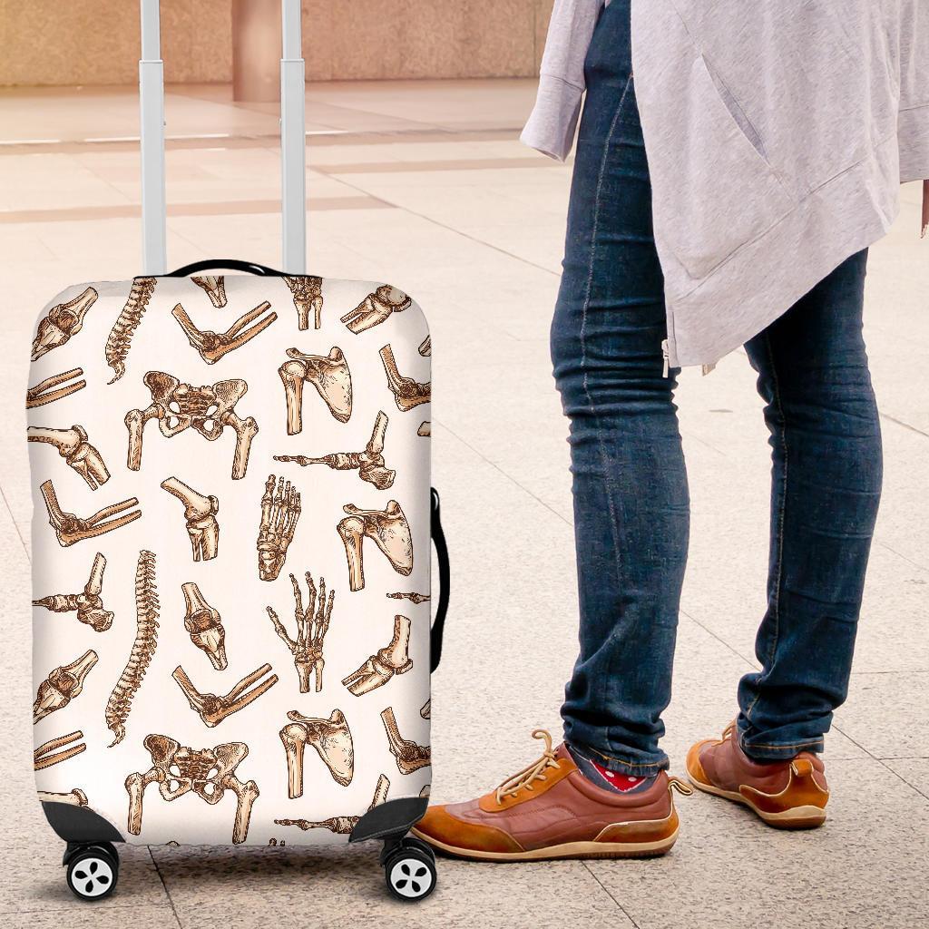 Anatomy Bone Pattern Print Luggage Cover Protector-grizzshop