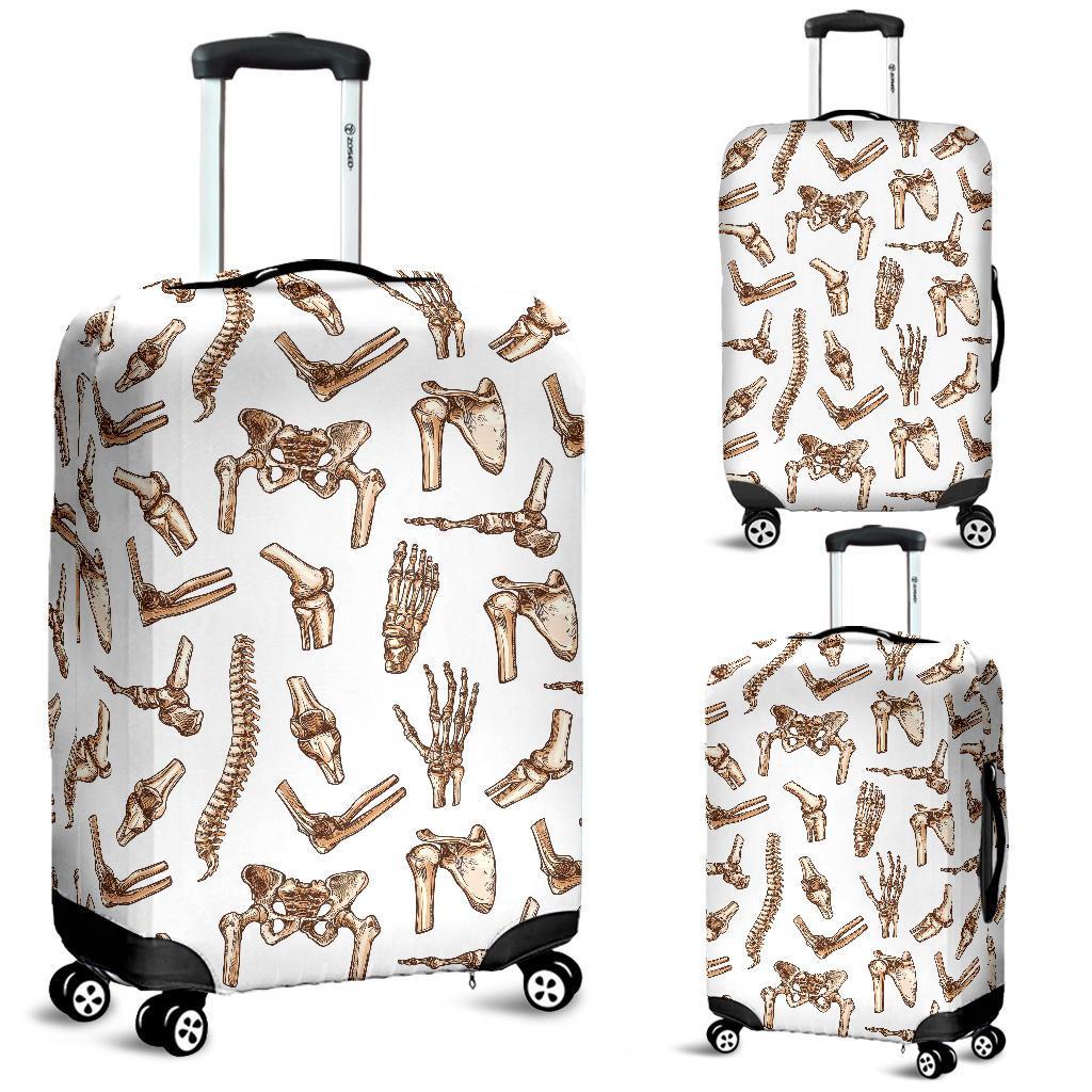 Anatomy Bone Pattern Print Luggage Cover Protector-grizzshop