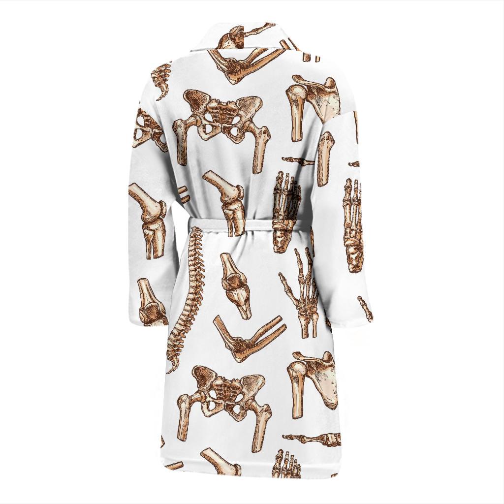 Anatomy Bone Pattern Print Men Long Robe-grizzshop