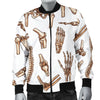 Anatomy Bone Pattern Print Men's Bomber Jacket-grizzshop