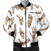 Anatomy Bone Pattern Print Men's Bomber Jacket-grizzshop