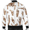 Anatomy Bone Pattern Print Men's Bomber Jacket-grizzshop