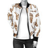 Anatomy Bone Pattern Print Women Casual Bomber Jacket-grizzshop