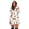 Anatomy Bone Pattern Print Women Hoodie Dress-grizzshop