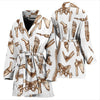 Anatomy Bone Pattern Print Women Long Robe-grizzshop