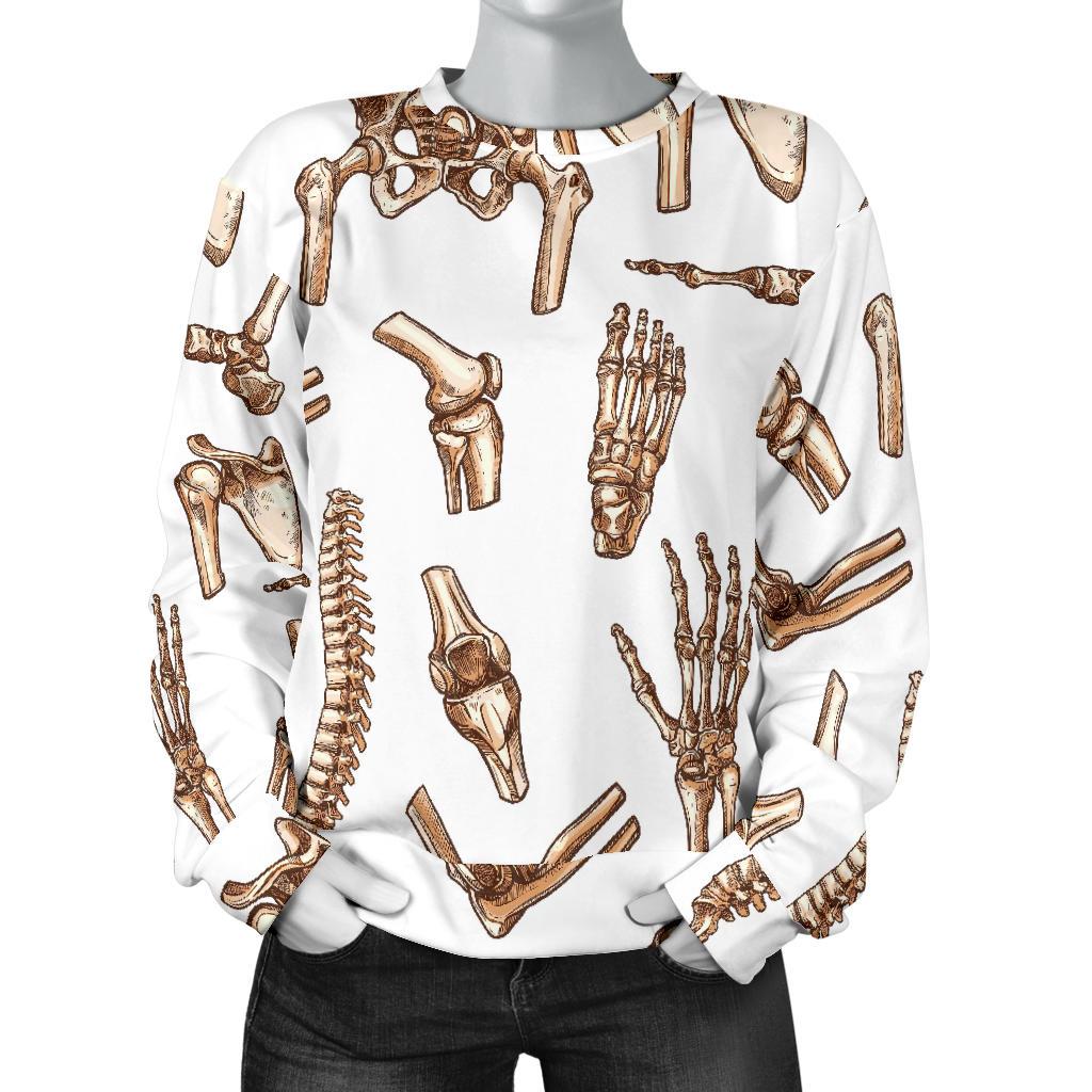 Anatomy Bone Pattern Print Women's Sweatshirt-grizzshop