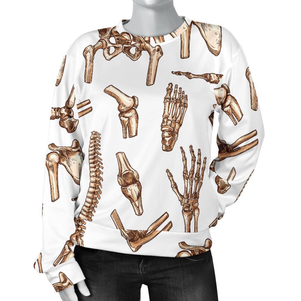 Anatomy Bone Pattern Print Women's Sweatshirt-grizzshop