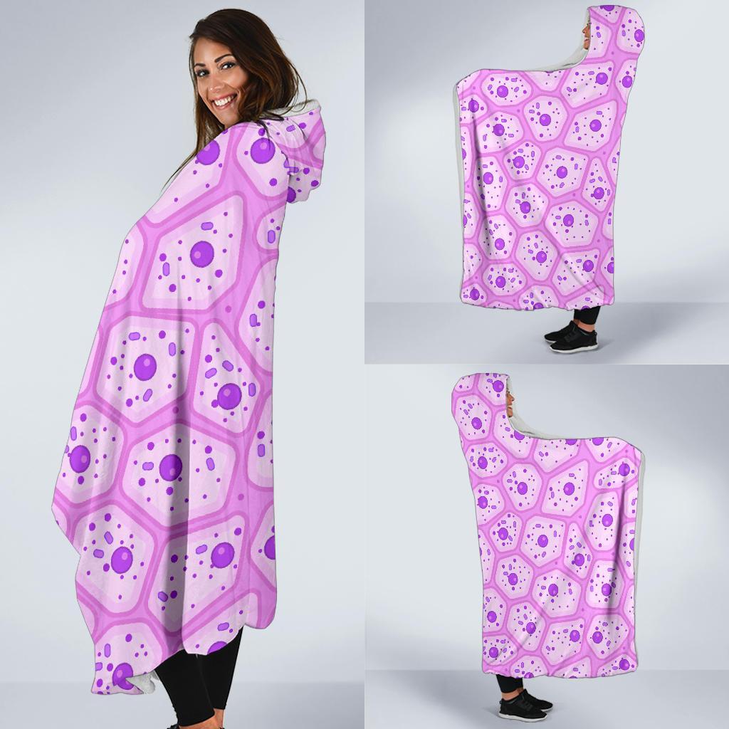 Anatomy Cells Pattern Print Hooded Blanket-grizzshop