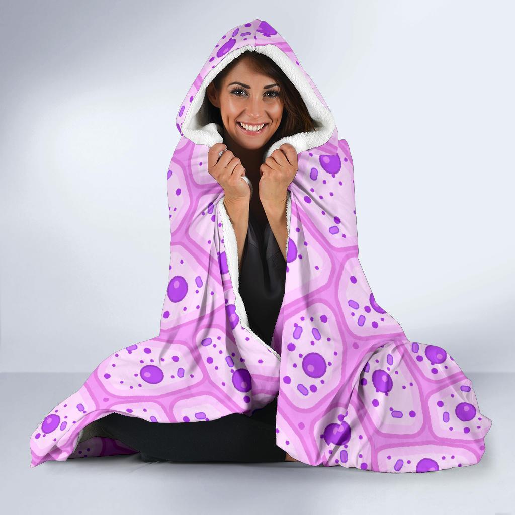 Anatomy Cells Pattern Print Hooded Blanket-grizzshop