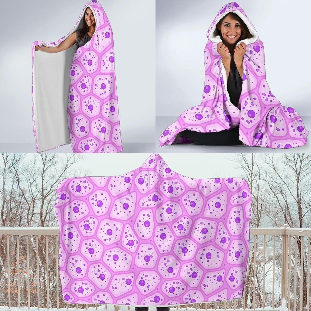 Anatomy Cells Pattern Print Hooded Blanket-grizzshop