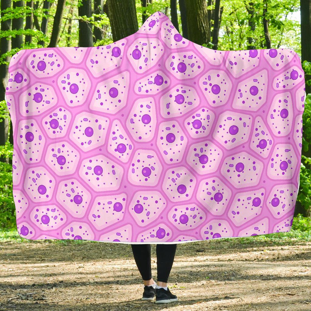 Anatomy Cells Pattern Print Hooded Blanket-grizzshop