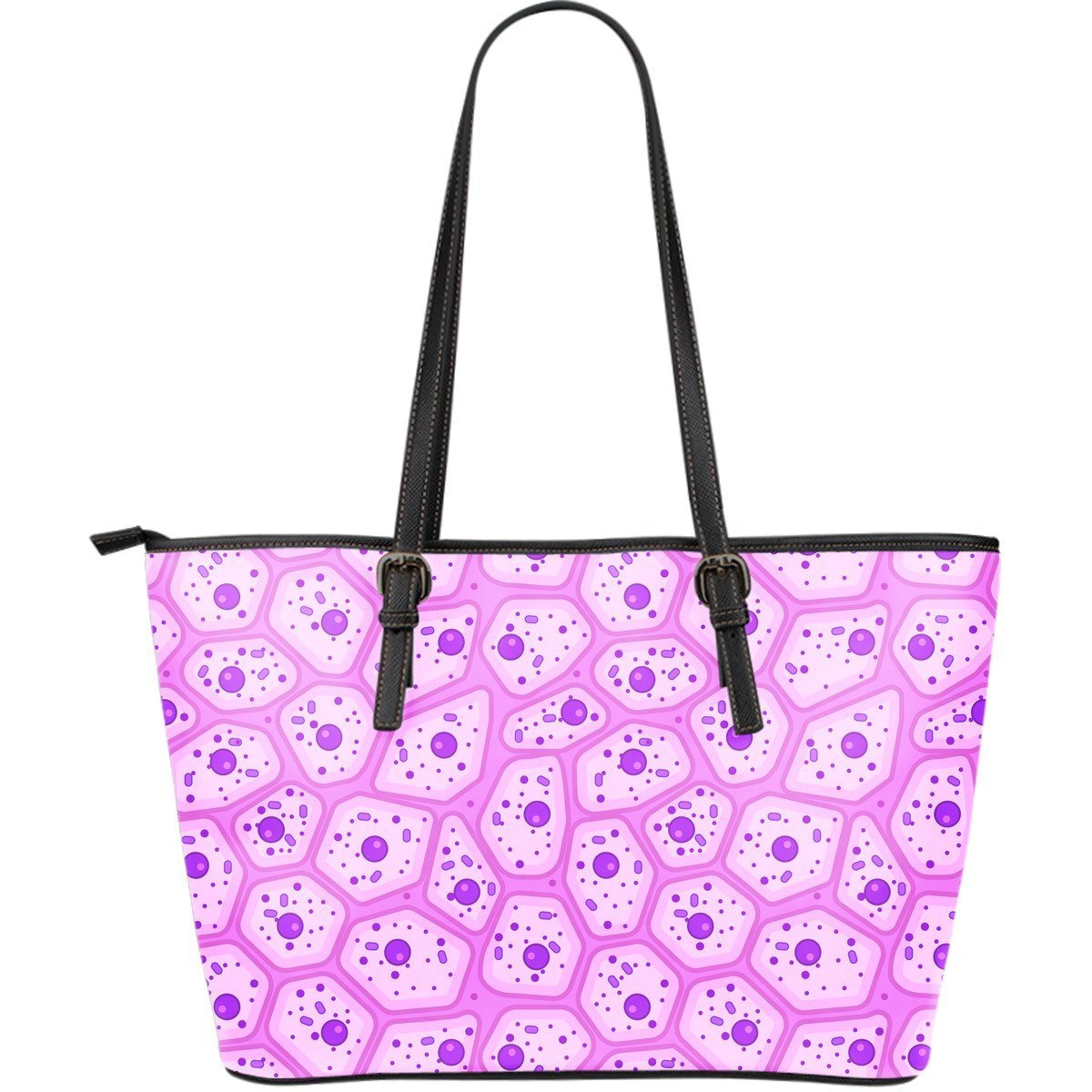 Anatomy Cells Pattern Print Leather Tote Bag-grizzshop