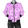 Anatomy Cells Pattern Print Women Casual Bomber Jacket-grizzshop