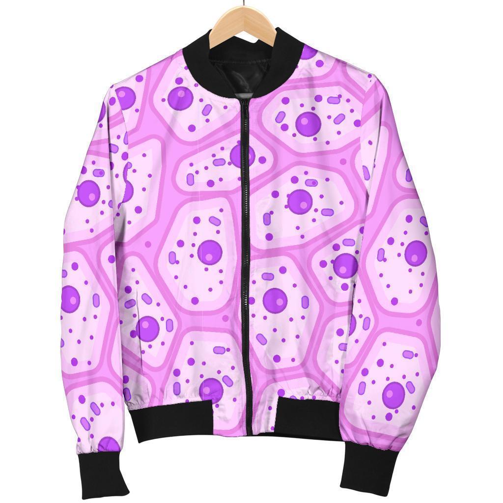 Anatomy Cells Pattern Print Women Casual Bomber Jacket-grizzshop