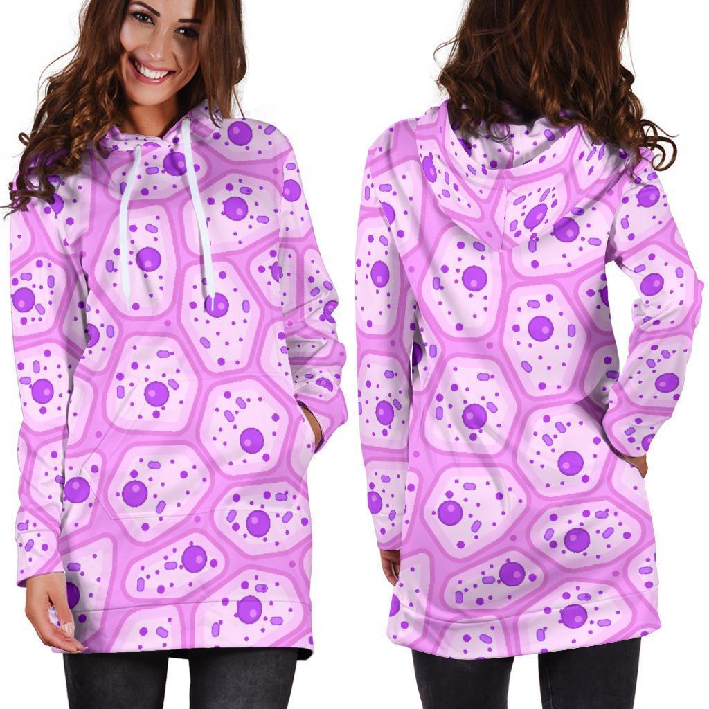 Anatomy Cells Pattern Print Women Hoodie Dress-grizzshop