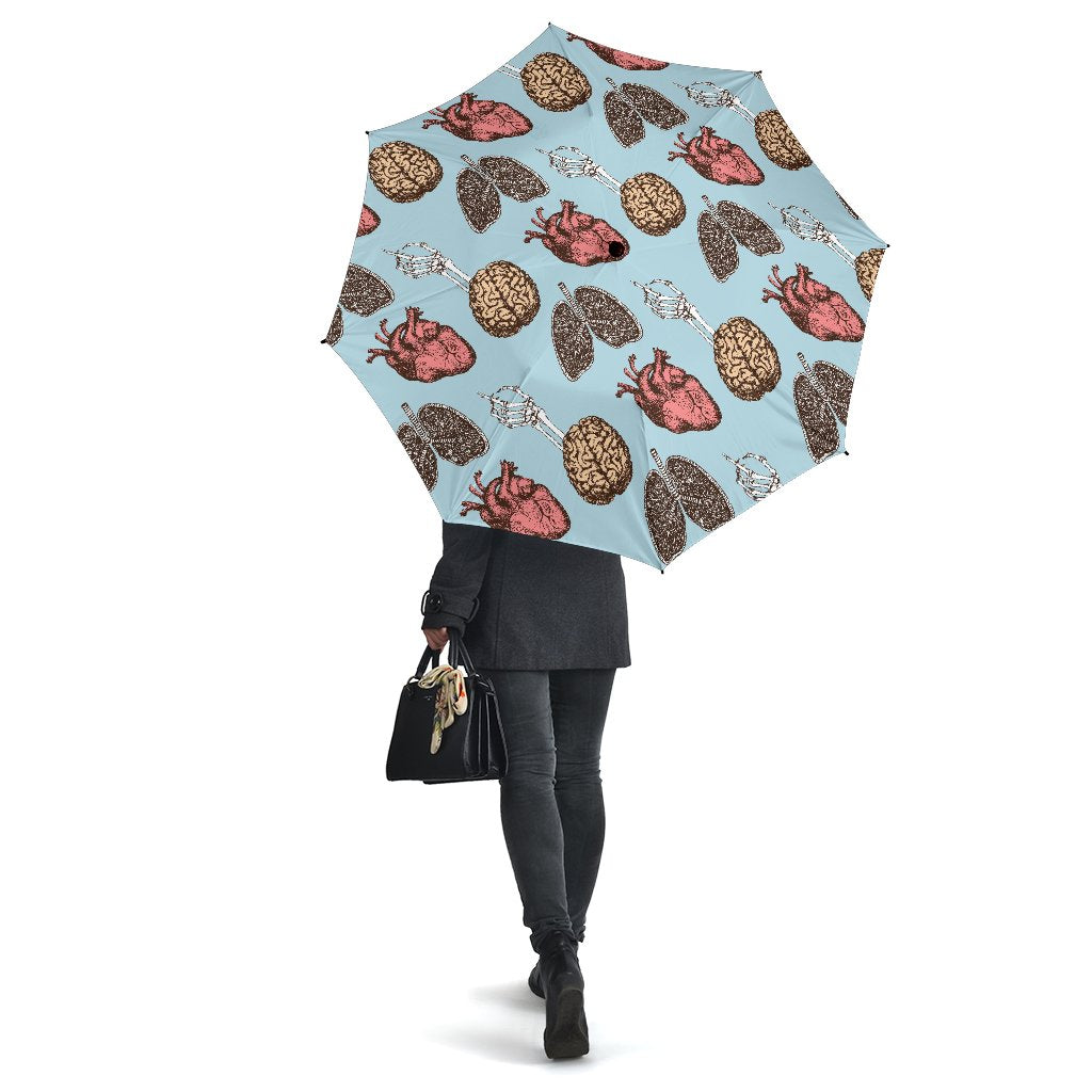 Anatomy Pattern Print Automatic Foldable Umbrella-grizzshop