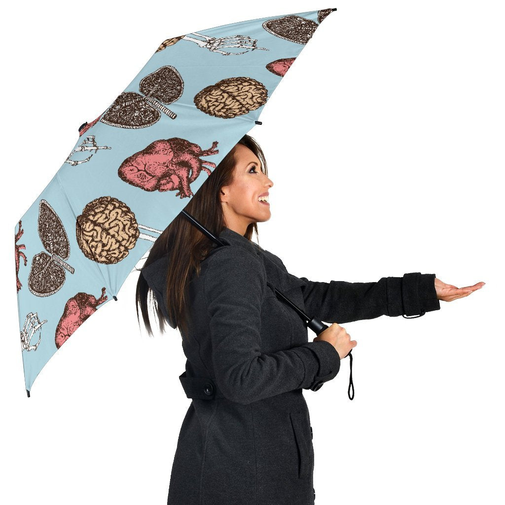 Anatomy Pattern Print Automatic Foldable Umbrella-grizzshop