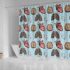 Anatomy Pattern Print Bathroom Shower Curtain-grizzshop