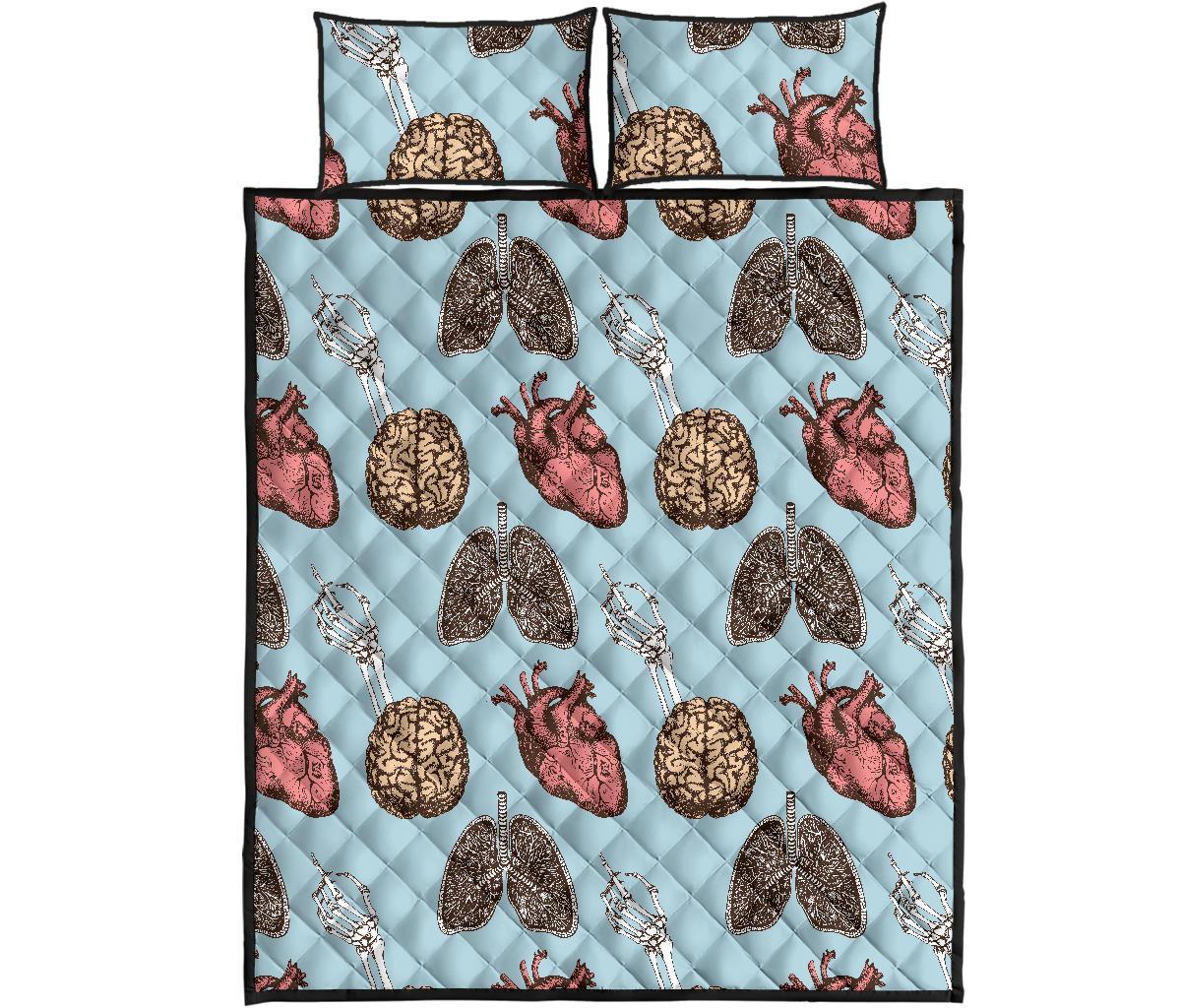 Anatomy Pattern Print Bed Set Quilt-grizzshop