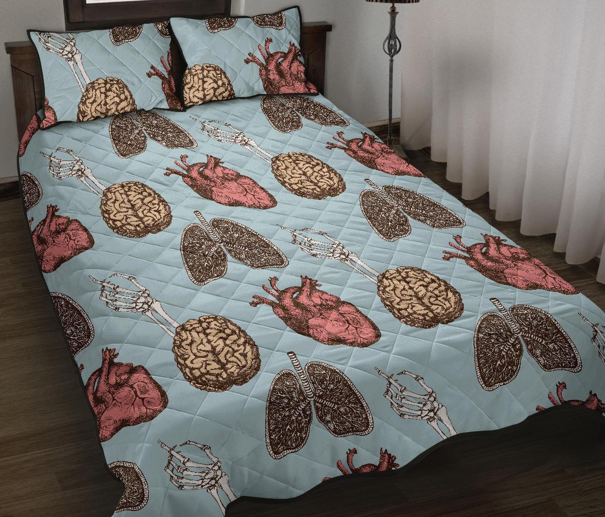 Anatomy Pattern Print Bed Set Quilt-grizzshop