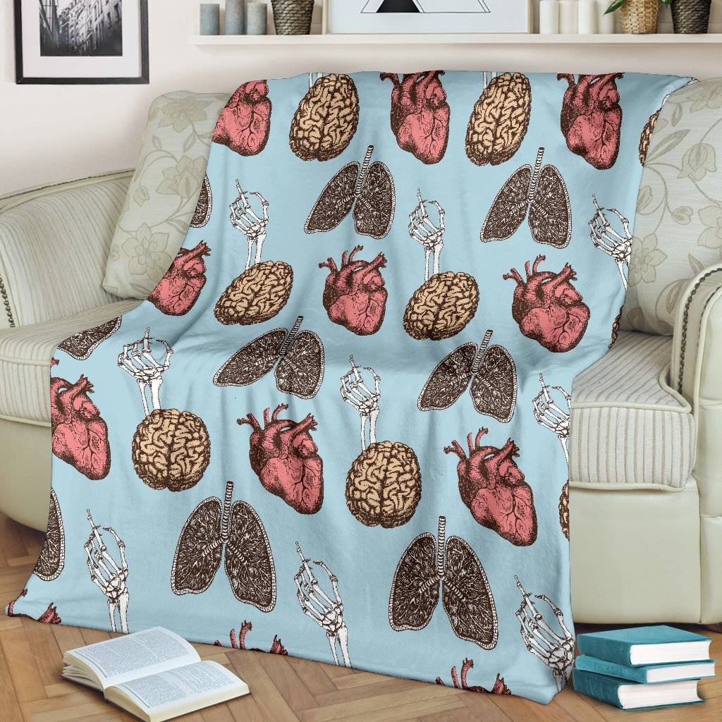 Anatomy Pattern Print Blanket-grizzshop