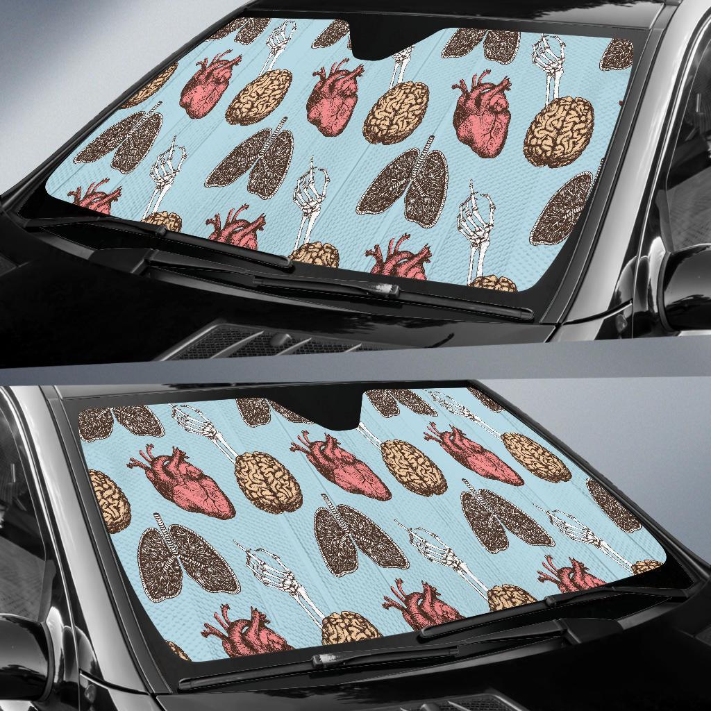 Anatomy Pattern Print Car Sun Shade-grizzshop