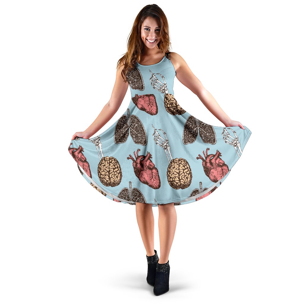 Anatomy Pattern Print Dress-grizzshop