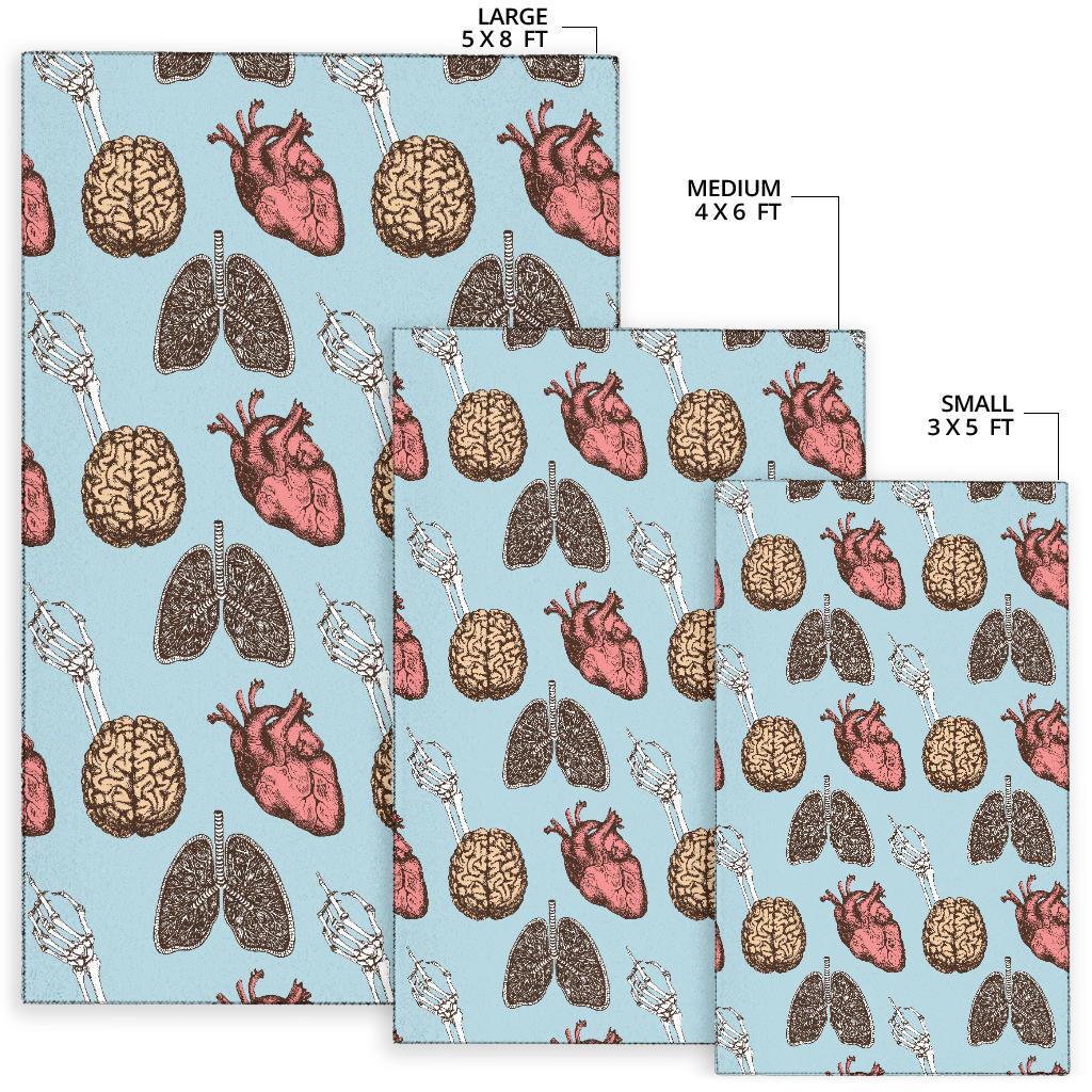 Anatomy Pattern Print Floor Mat-grizzshop