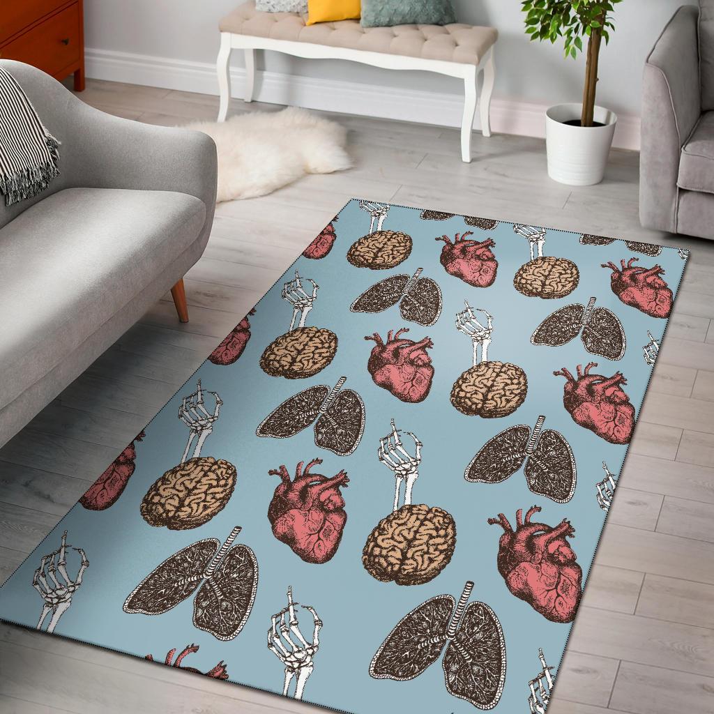 Anatomy Pattern Print Floor Mat-grizzshop