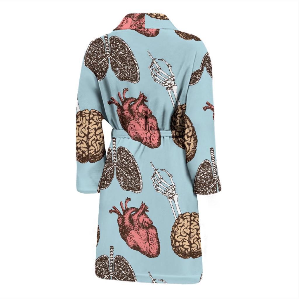 Anatomy Pattern Print Men Long Robe-grizzshop