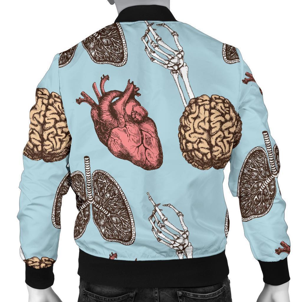 Anatomy Pattern Print Men's Bomber Jacket-grizzshop