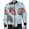 Anatomy Pattern Print Men's Bomber Jacket-grizzshop