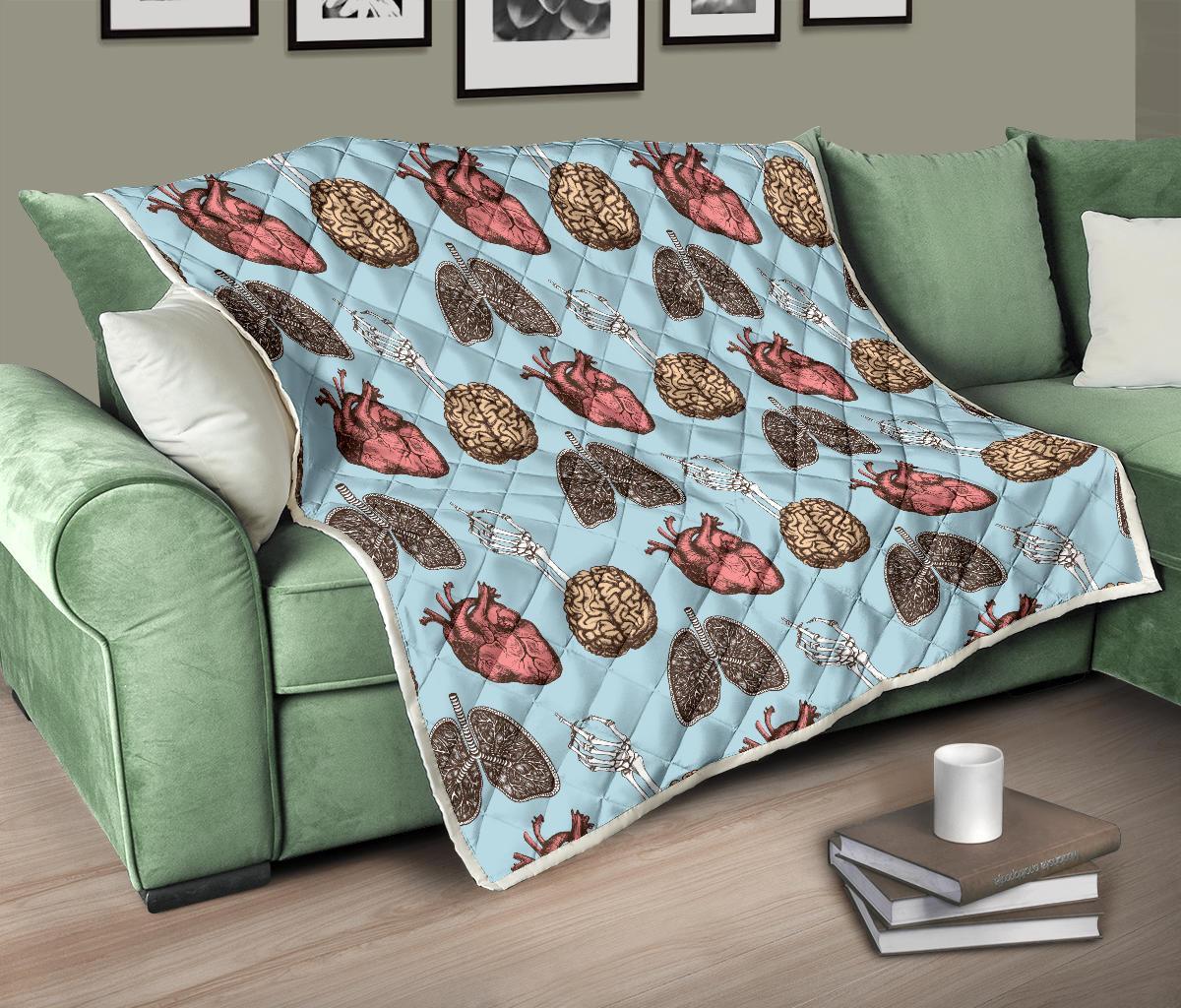 Anatomy Pattern Print Quilt-grizzshop