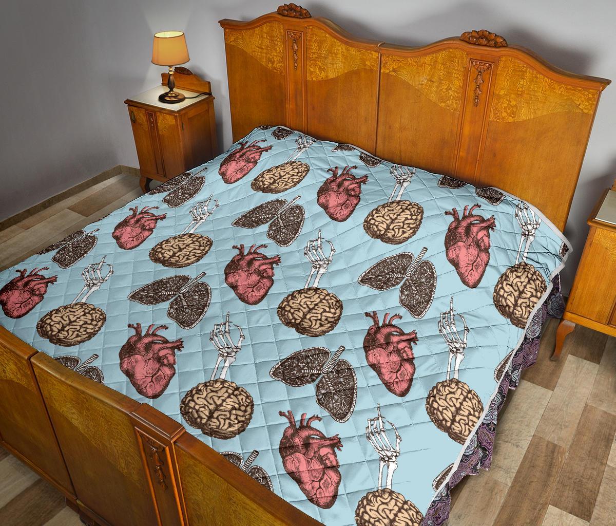 Anatomy Pattern Print Quilt-grizzshop