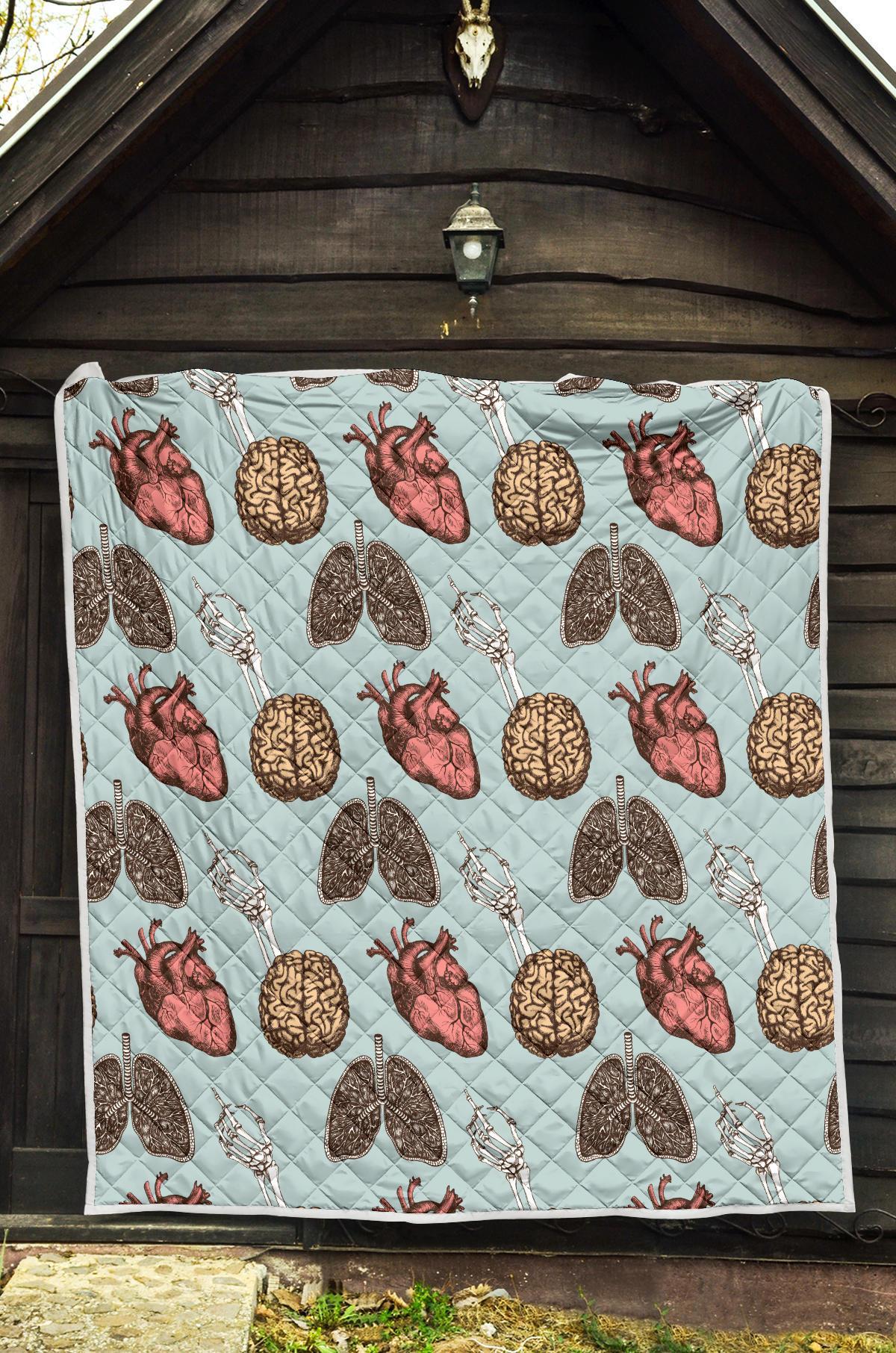 Anatomy Pattern Print Quilt-grizzshop