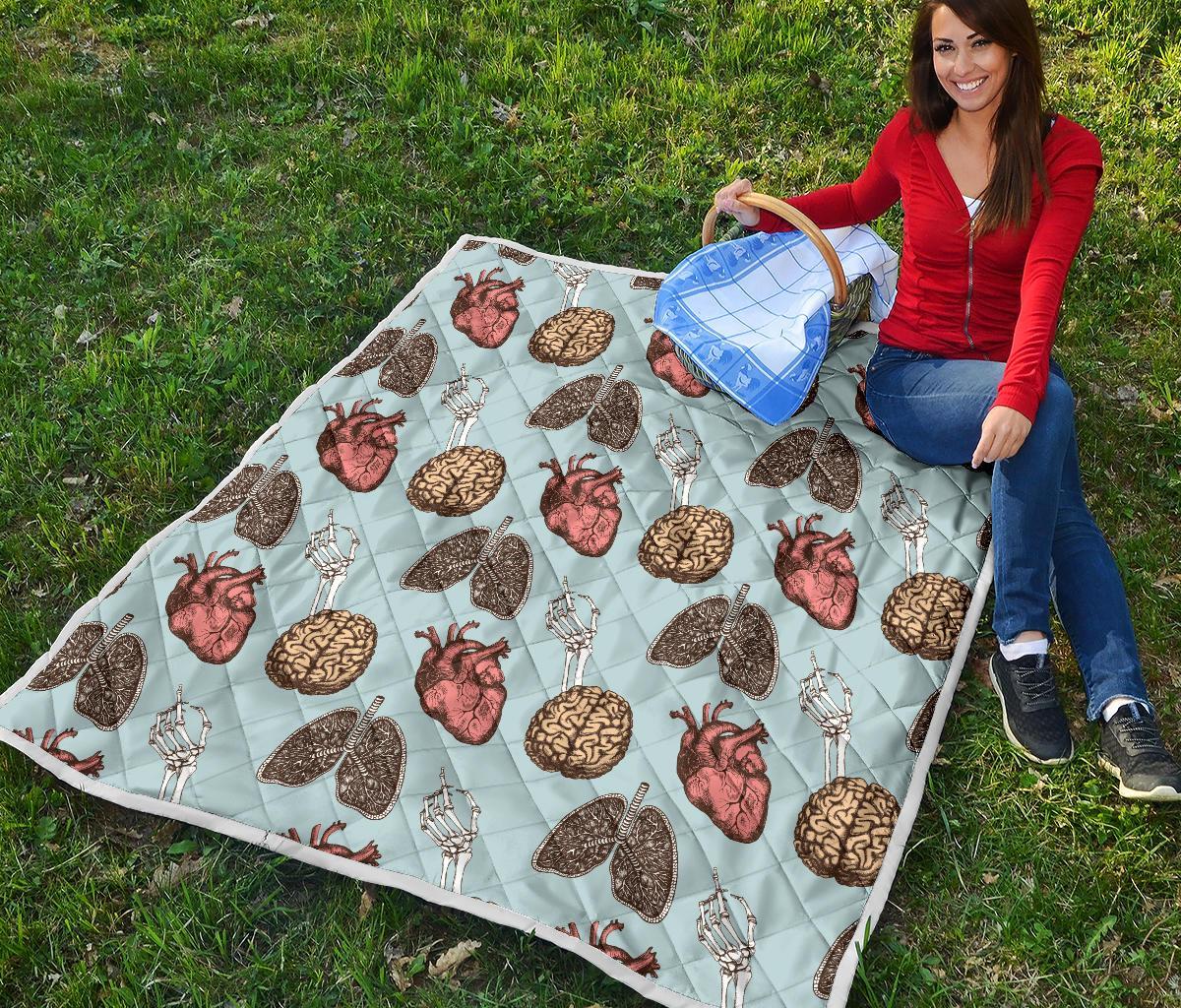 Anatomy Pattern Print Quilt-grizzshop