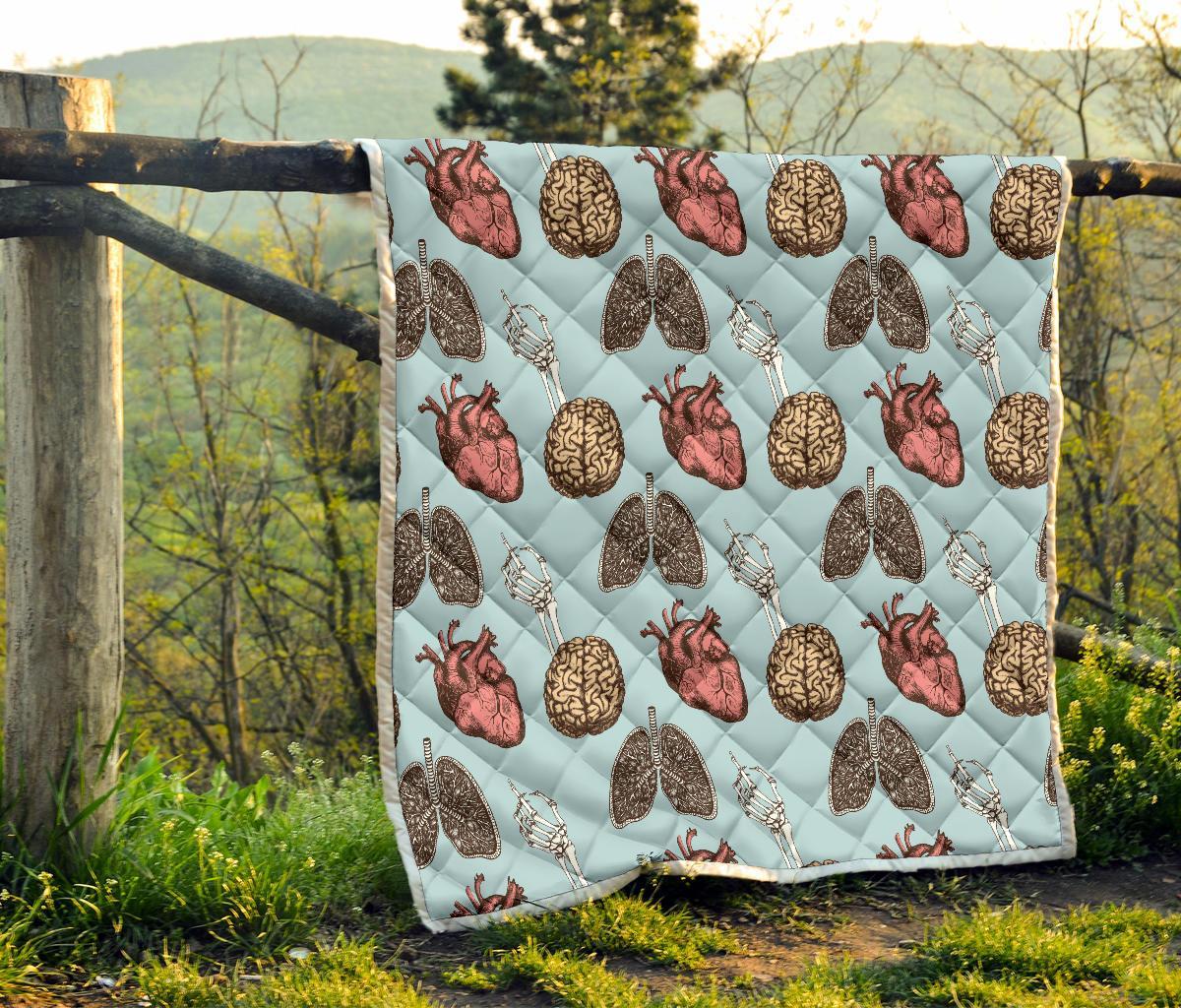 Anatomy Pattern Print Quilt-grizzshop