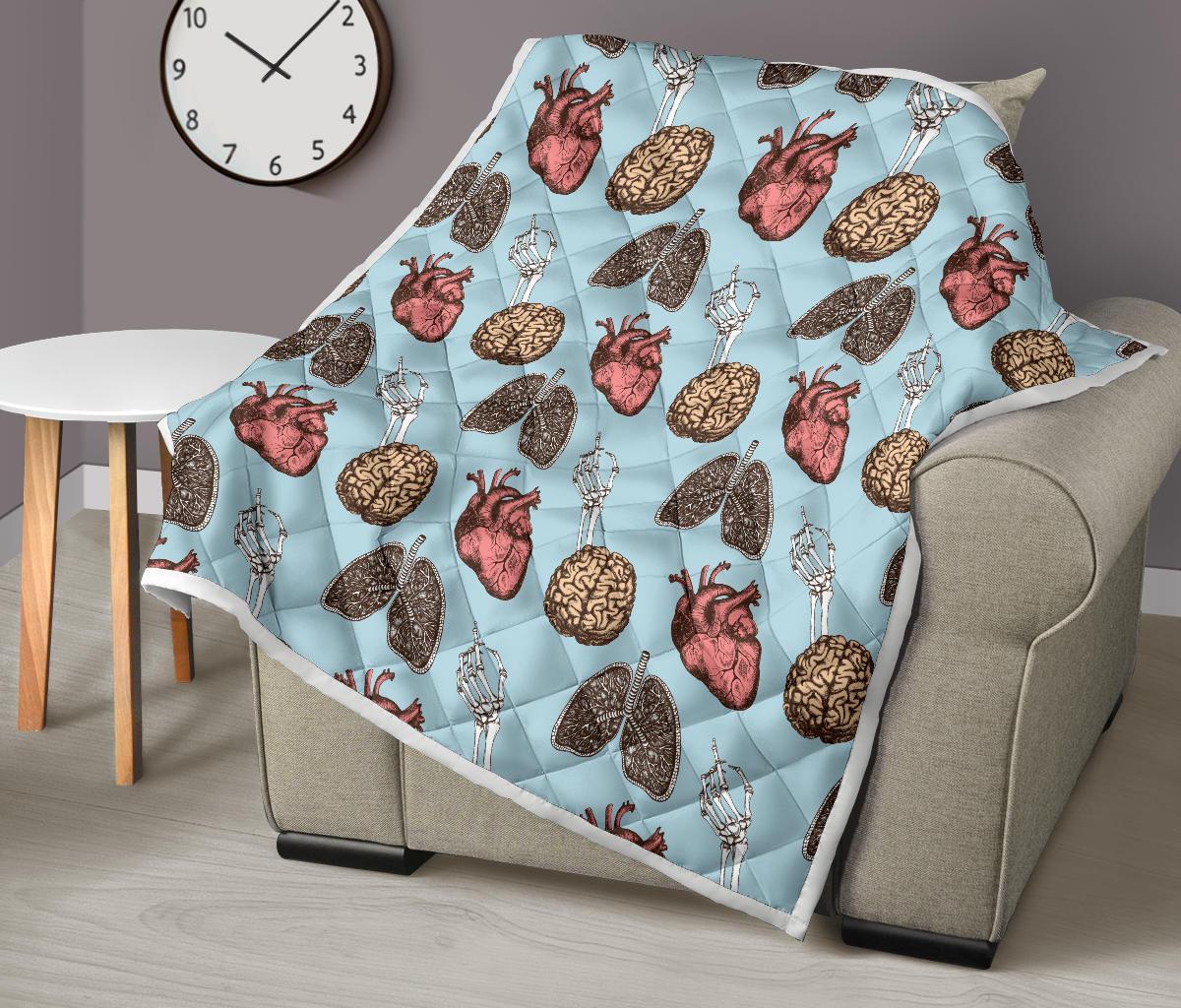 Anatomy Pattern Print Quilt-grizzshop