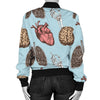 Anatomy Pattern Print Women Casual Bomber Jacket-grizzshop