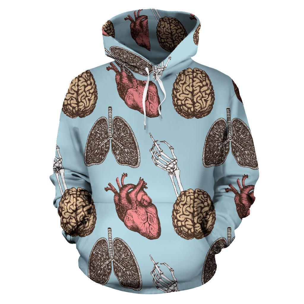 Anatomy Pattern Print Women Men Pullover Hoodie-grizzshop