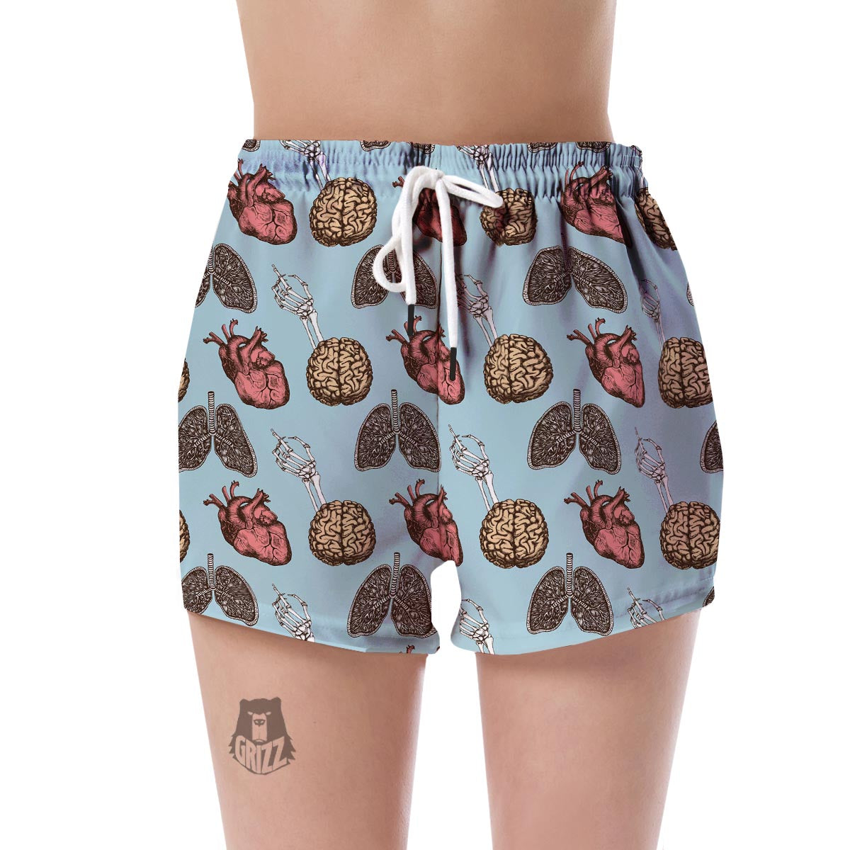 Anatomy Pattern Print Women's Shorts-grizzshop