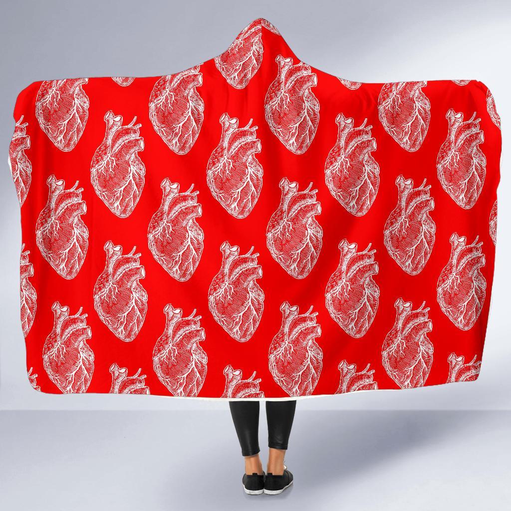Anatomy Print Pattern Hooded Blanket-grizzshop